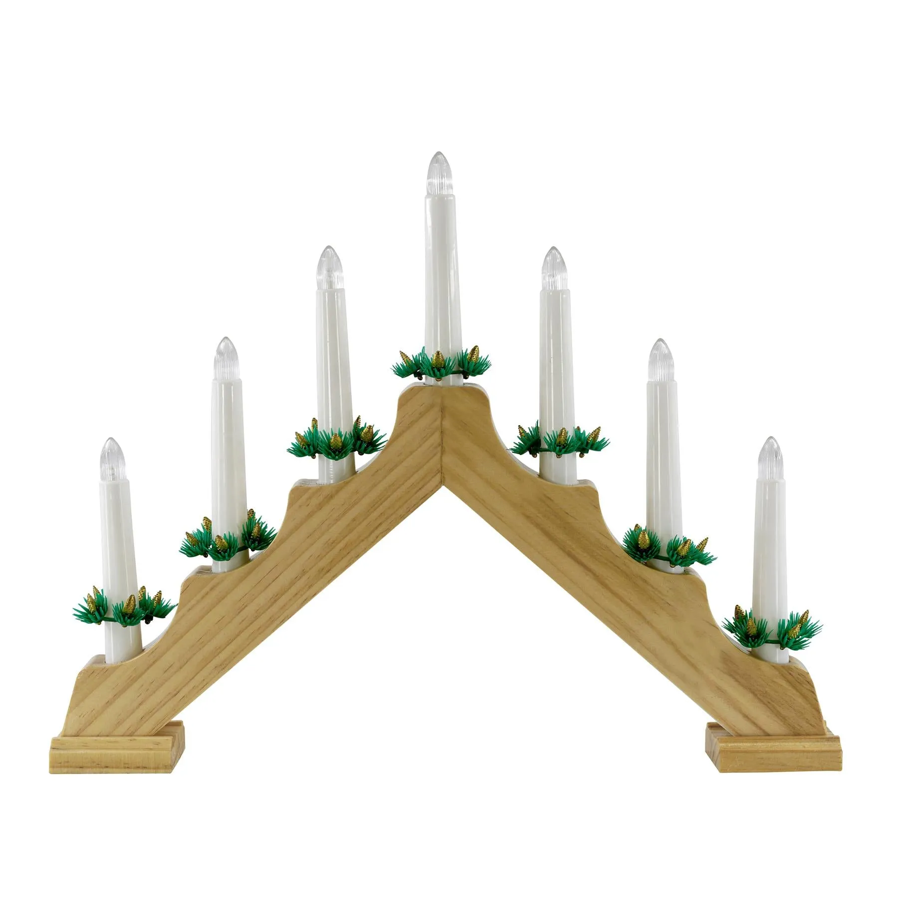 Wooden Candle Bridge With 7 Led Lights