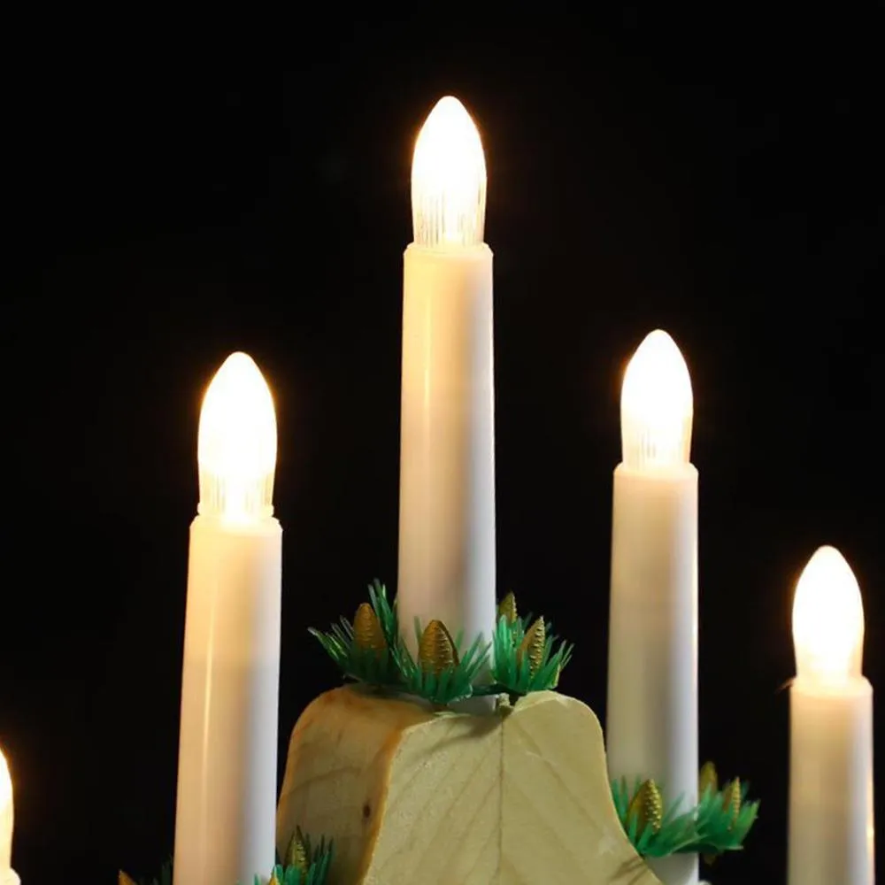 Wooden Candle Bridge With 7 Led Lights